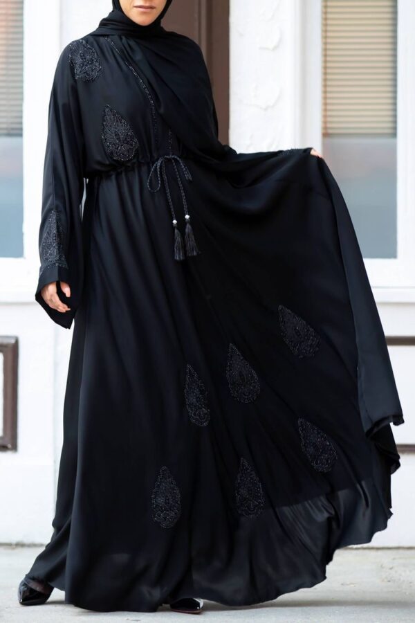 Embroidered Abaya with Flare